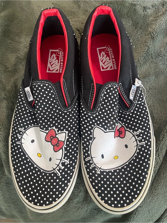 Vans Other - Vans Black & Red Hello Kitty Polka Dot Slip-On Sneakers